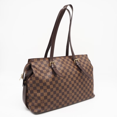 LOUIS VUITTON ルイ・ヴィトン ダミエ エベヌ チェルシー N51119 ハンドバッグ ブラウン コーティングキャンバス レザー レディース