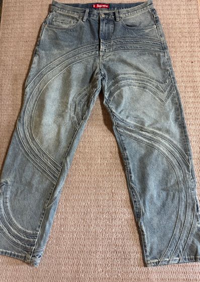 Supreme S Logo Loose Fit Jean "Washed Blue"