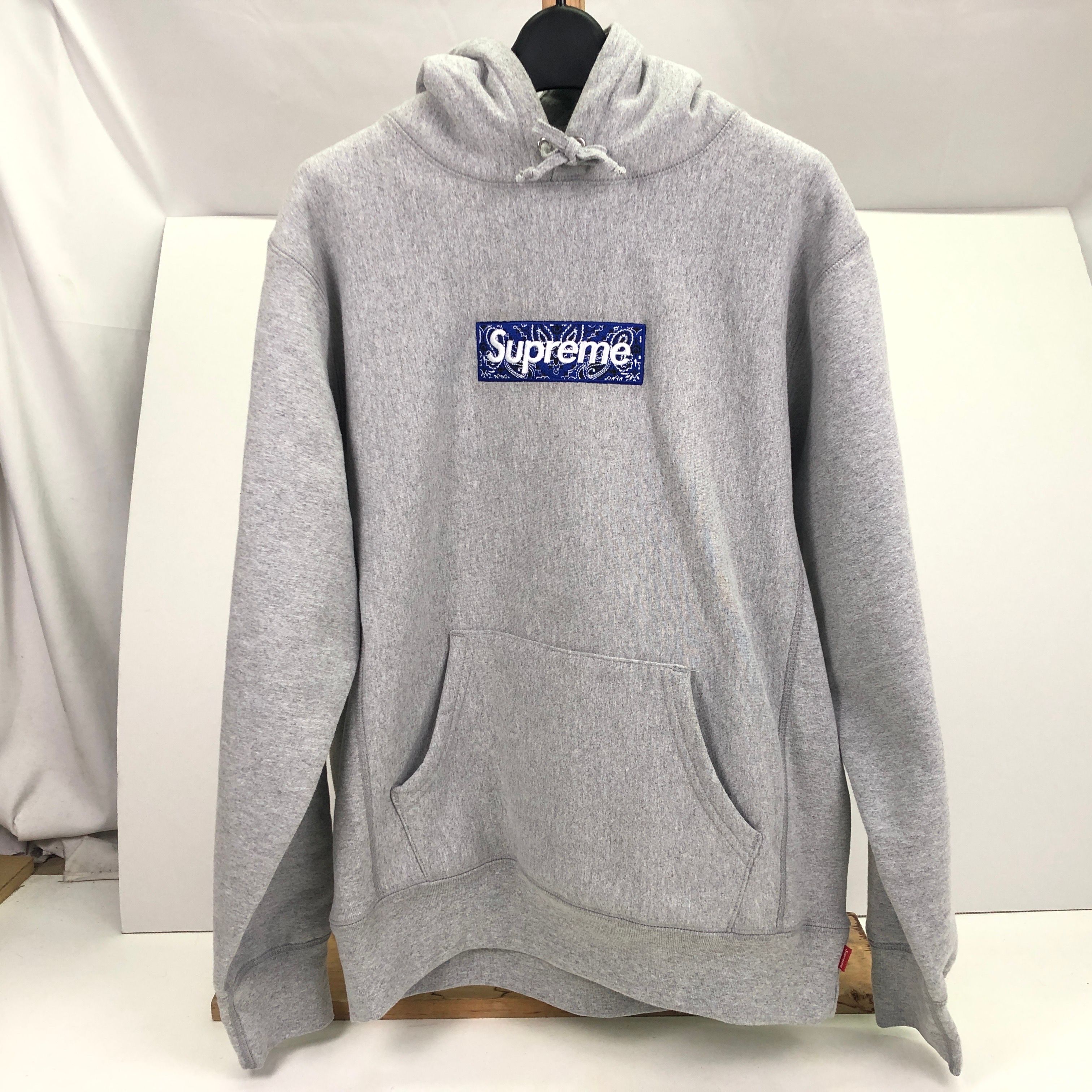 Supreme Bandana Box Logo Hooded Sweatshirt "Grey"