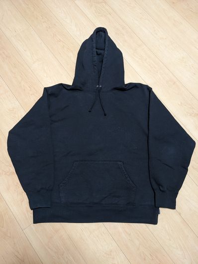 Supreme Satin Applique Hooded Sweatshirt "Black"