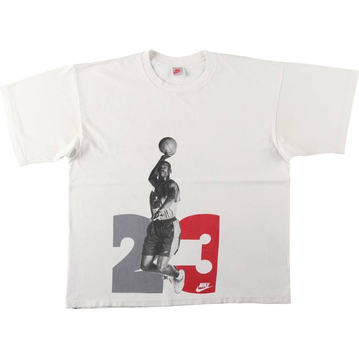 古着 90年代 ナイキ NIKE 銀タグ MICHAEL JORDAN マイケルジョーダン プリントTシャツ USA製 メンズL相当 ヴィンテージ/evb035370