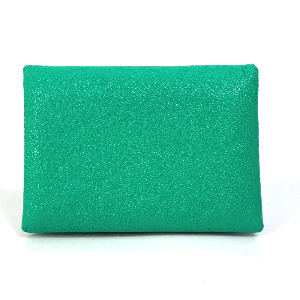 エルメス HERMES カルヴィデュオ 小銭入れ コインケース カードケース バイカラー カードケース シェーブル U刻 ミント/モーヴペール グリーン