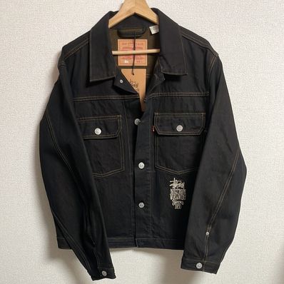 Stussy x LEVI'S Crispy Rinse Trucker "Black/Brown"