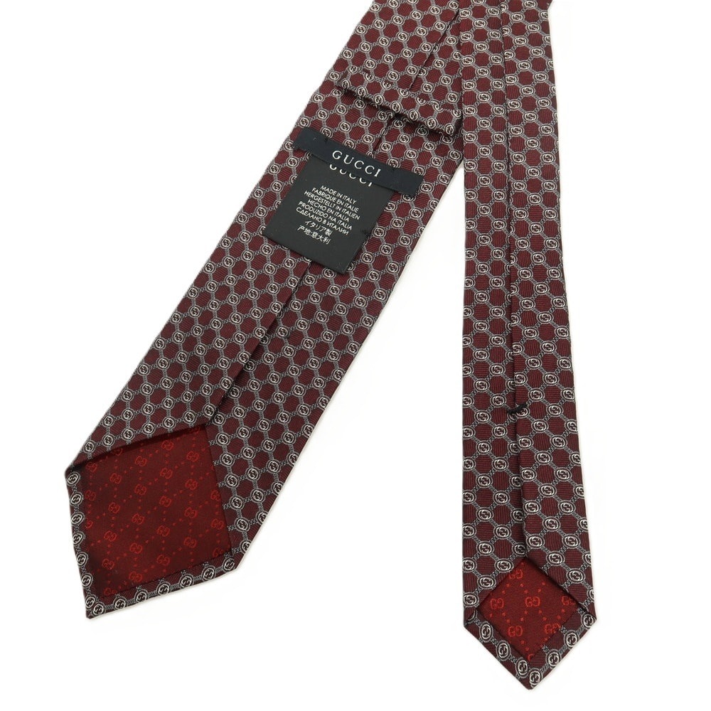 A (未使用に近い)】【中古】グッチ GUCCI シルク GGパターン ネクタイ