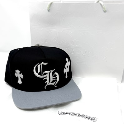 Chrome Hearts CH Hat Cross Patch Baseball Cap "Black/Grey/White"