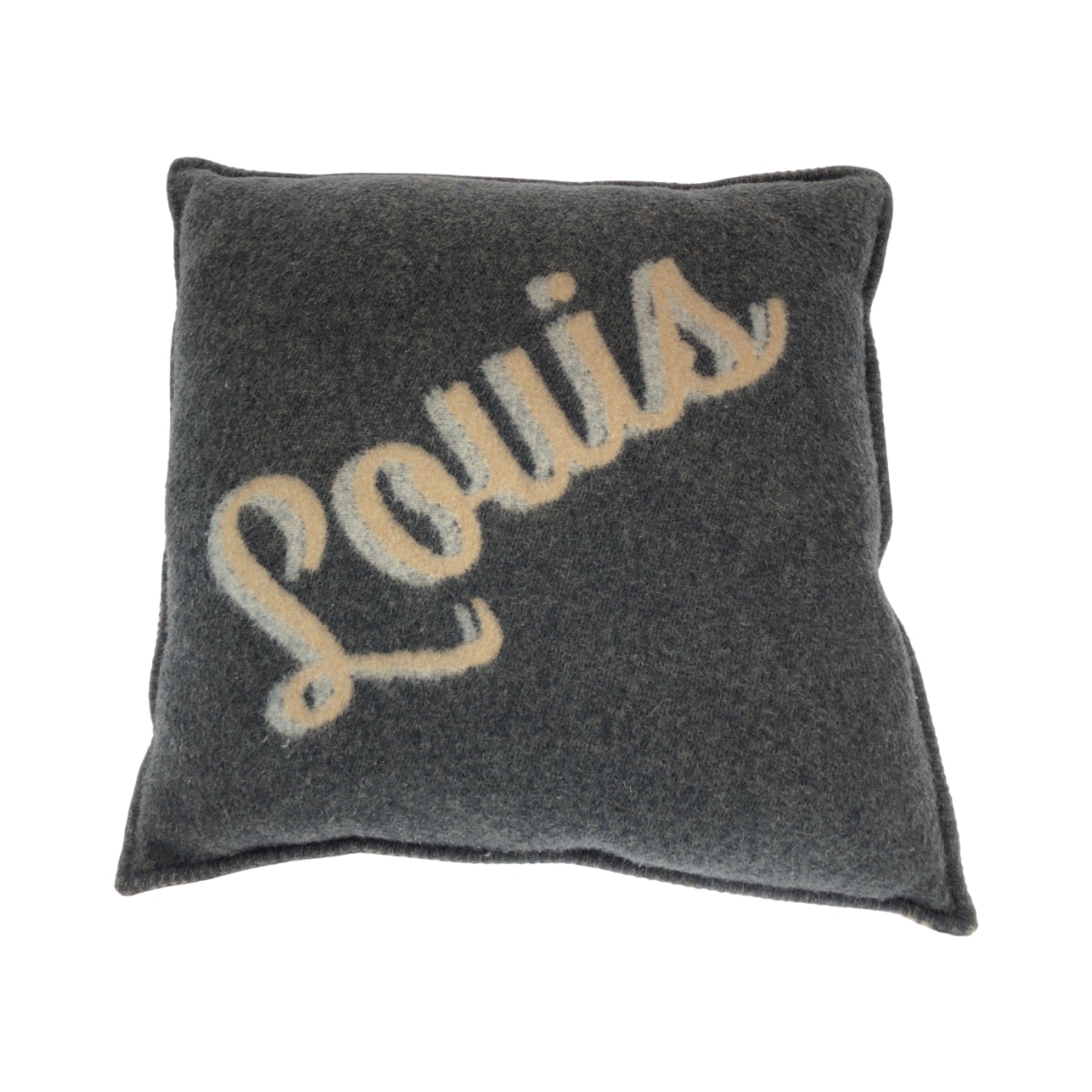 美品 LOUIS VUITTON ルイヴィトン カシミアロゴ ブラウン グレー カシミヤ インテリア クッション 601857 【中古】