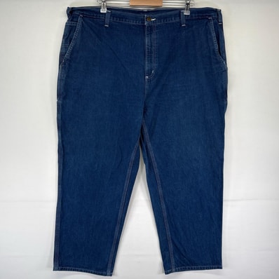 古着 カーハート Carhartt デニム パンツ ペインター ワーク 大きいサイズ ワンポイントロゴ W44L28 ブルー系 メンズ