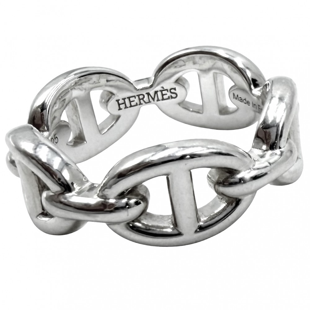 HERMES エルメス 指輪 シェーヌダンクル アンシェネ アクセサリー ジュエリー 小物 49サイズ シルバー925 約8.5号 ユニセックス 約5.1g【中古品】