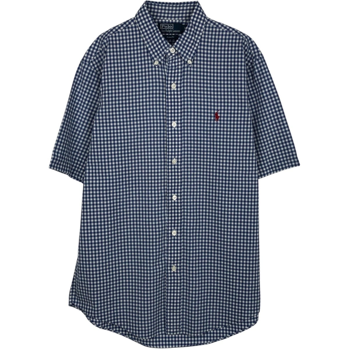 古着 ラルフローレン Ralph Lauren POLO by Ralph Lauren CUSTOM FIT ギンガムチェック 半袖 ボタンダウン チェックシャツ メンズM相当/eaa623658