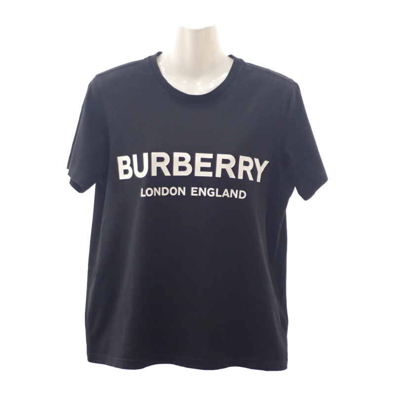 バーバリー BURBERRY ロゴ M 8011651 半袖Tシャツ コットン ブラック レディース【中古】【ABランク】