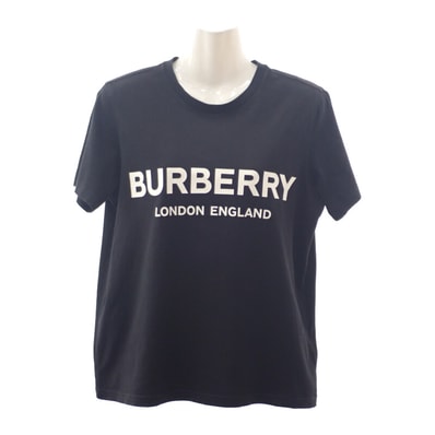 バーバリー BURBERRY ロゴ M 8011651 半袖Tシャツ コットン ブラック レディース【中古】【ABランク】