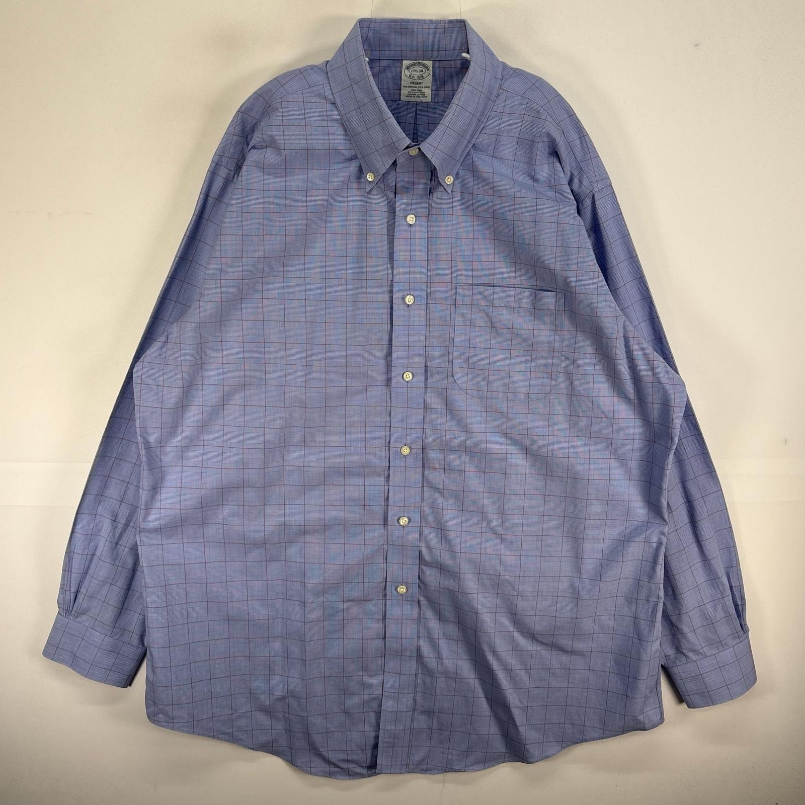 古着 ブルックスブラザーズ Brooks Brothers 長袖シャツ ボタンダウン REGENT チェック XL ブルー系 マルチカラー メンズ