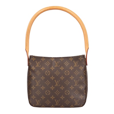 ルイヴィトン ルーピングMM モノグラム ショルダーバッグ モノグラムキャンバス M51146 ブラウン レディース LOUIS VUITTON 中古