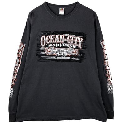 古着 フルーツオブザルーム FRUIT OF THE LOOM 鷲柄 イーグル柄 モーターサイクル ロングTシャツ ロンT メンズXXL相当/eaa610657