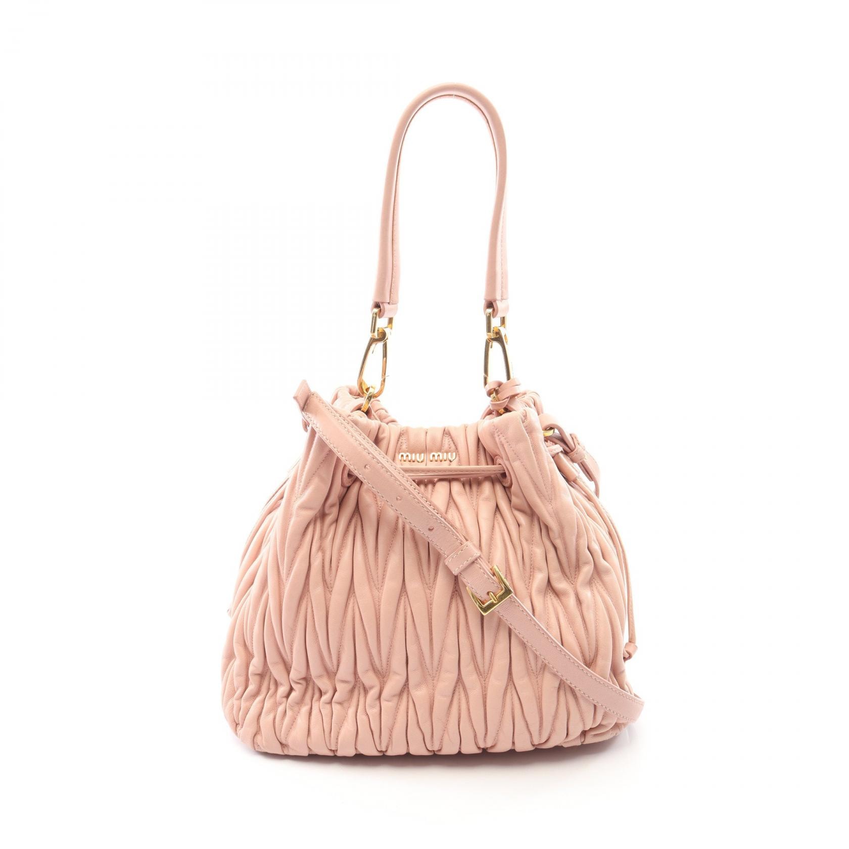 ミュウ ミュウ Miu Miu マテラッセ 2WAY ハンドバッグ バッグ レザー レディース ピンク系 【中古】