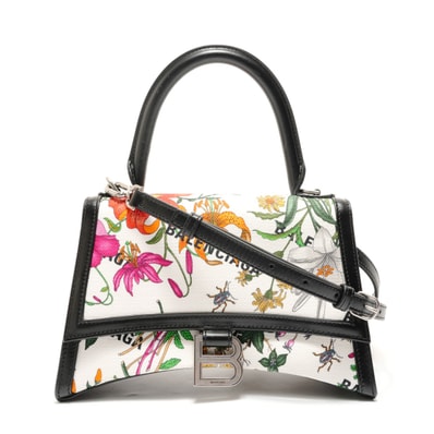 バレンシアガ BALENCIAGA ハッカープロジェクト フローラ アワーグラス ショルダーバッグ【中古】