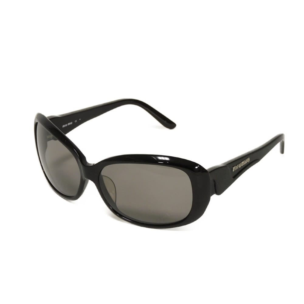 MIUMIU ミュウミュウ スクエア シェイプ アイウェア クリアグレー ロゴ メタル アセテート ブラック サングラス SMU20I