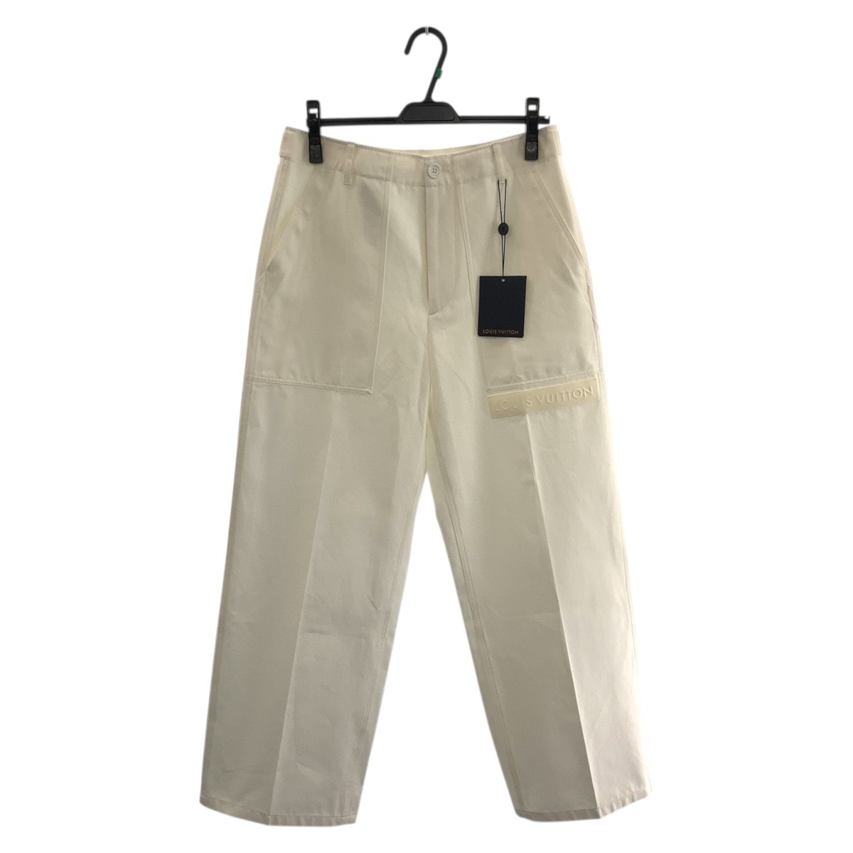 新品未使用 LOUIS VUITTON ルイヴィトン シグネチャー サイズ46 ホワイト コットン ボトムス ワークパンツ コットンパンツ 505664 【中古】