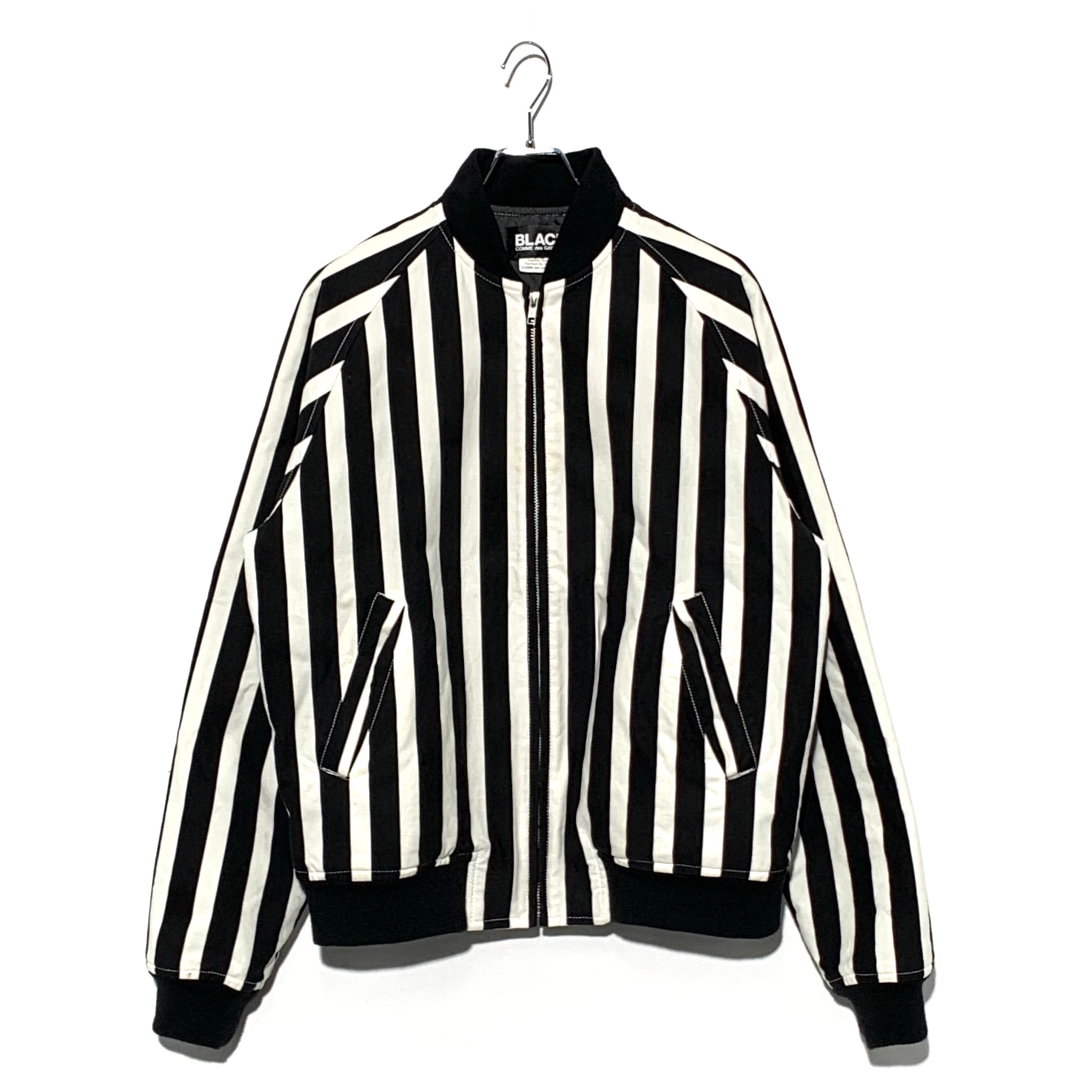 BLACK COMME des GARCONS 16AW quilting Stripe blouson Black× White