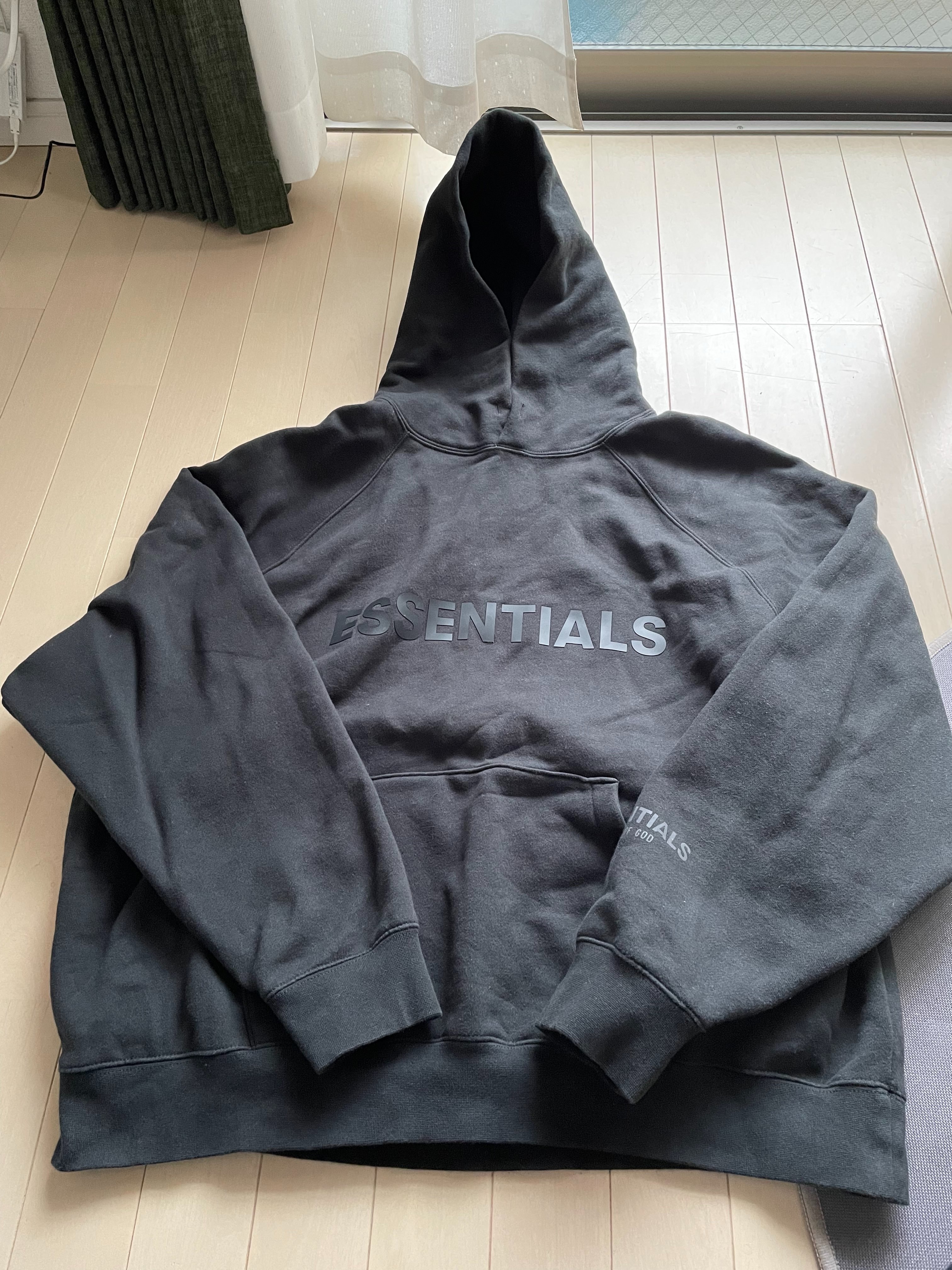 FEAR OF GOD ESSENTIALS 3D Silicon Applique Pullover Hoodie "Black"