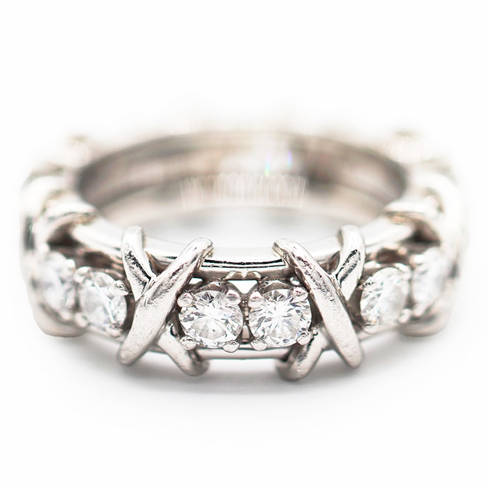 TIFFANY&Co. ティファニー ジャンシュランバージェ リング・指輪 7号 ダイヤモンド 16ストーン プラチナ Pt950 アクセサリー ジュエリー 社外ケース付属