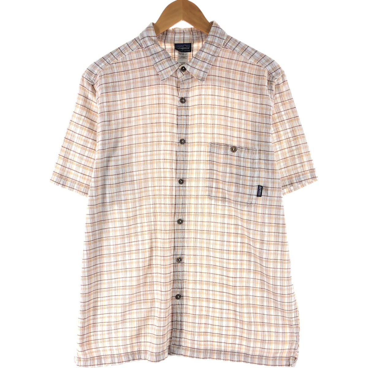 古着 パタゴニア Patagonia A/C シャツ 52921SP11 楊柳 クレープ 半袖 コットン チェックシャツ メンズXL相当/eaa565268