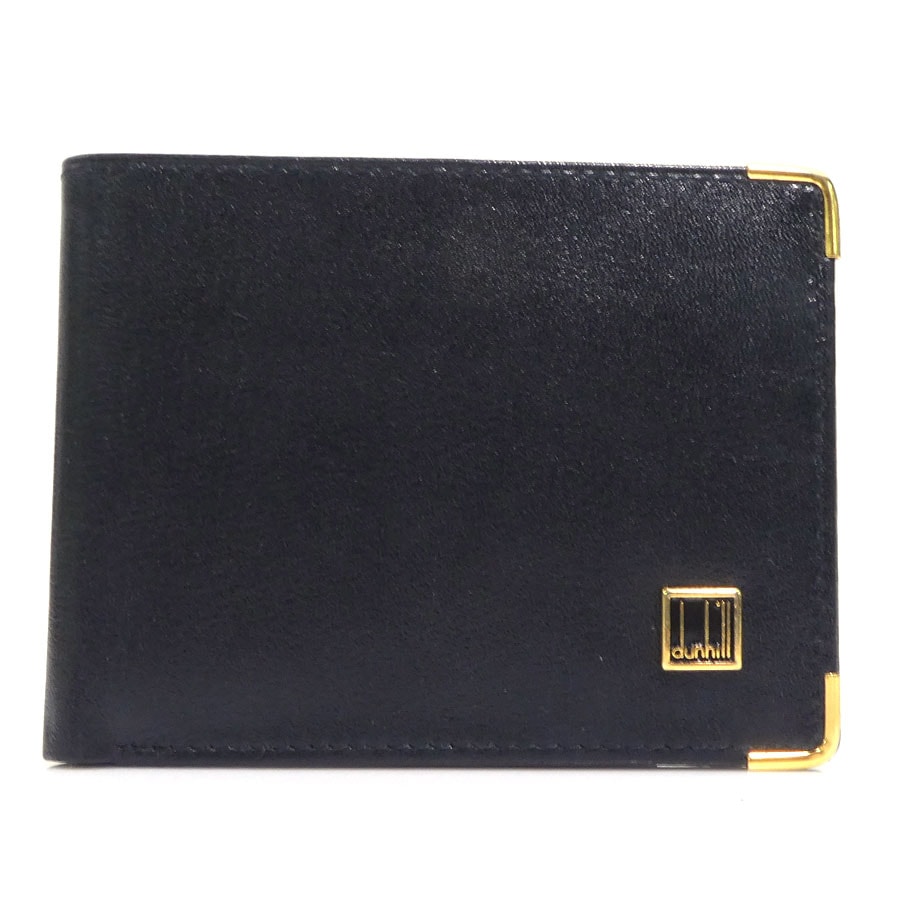 ダンヒル Dunhill 二つ折り財布 レザー ブラック メンズ【中古】 56686a