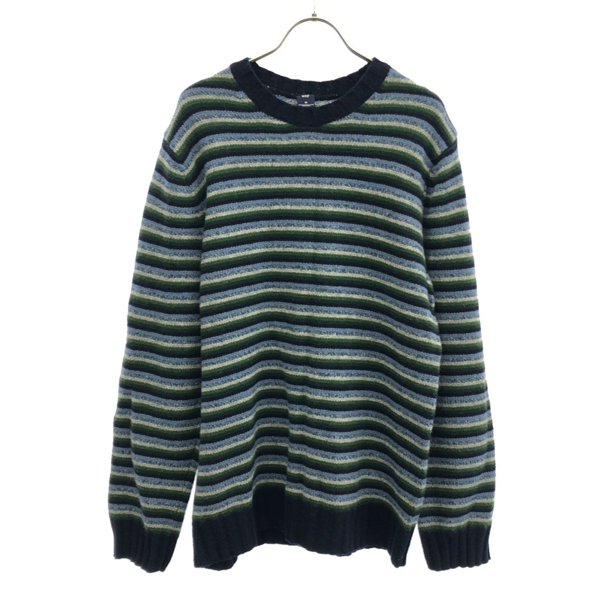 GAP ギャップ ウール100% ボーダー柄 長袖 クルーネック ニット M セーター