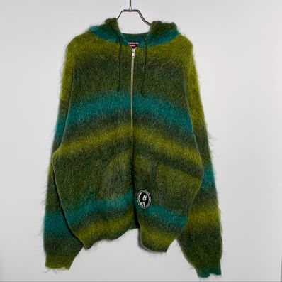 Supreme x HYSTERIC GLAMOUR Mohair Zip Up Hooded Sweater "Olive"