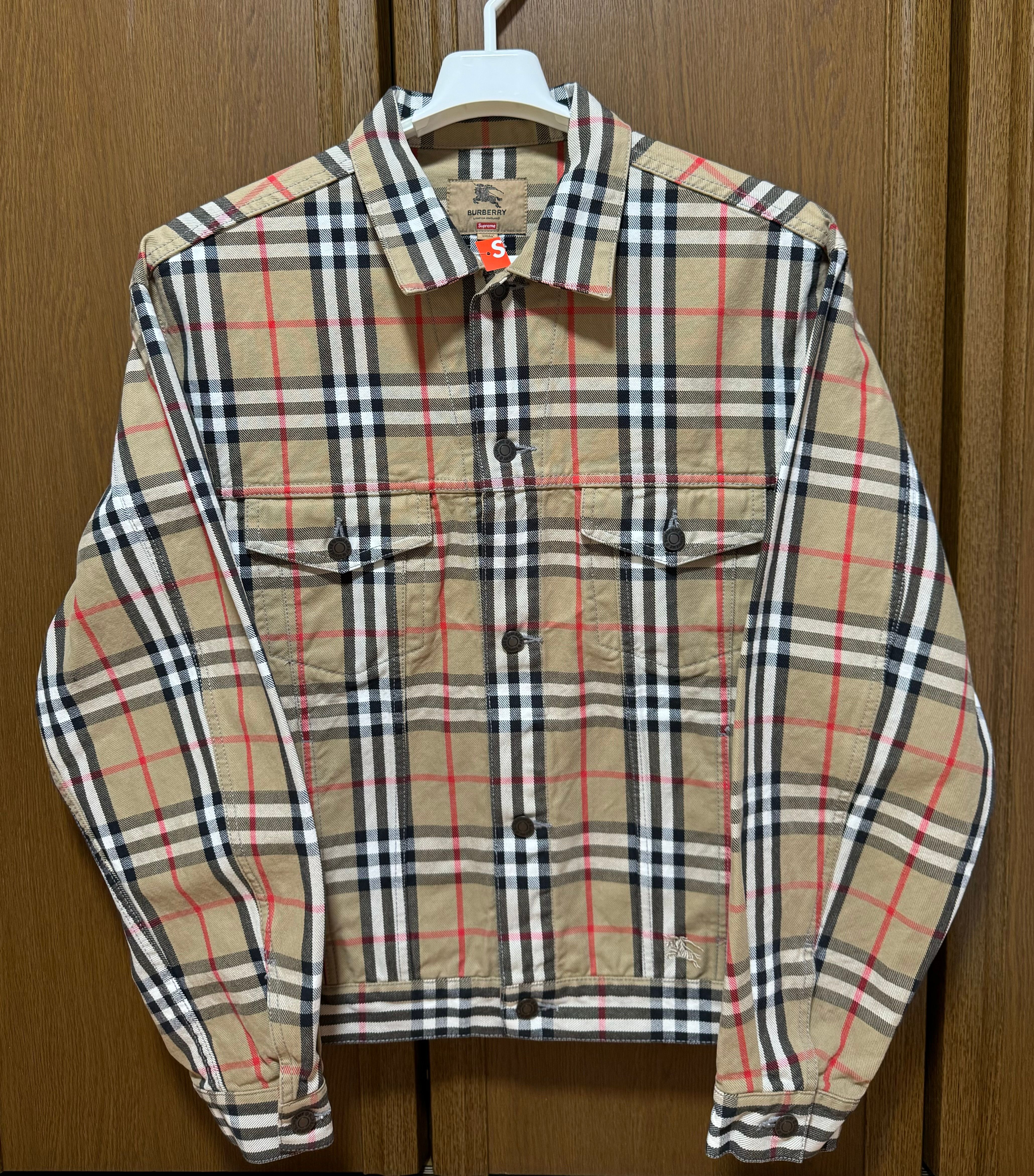 Supreme / Burberry Denim Trucker Jacket "Beige"