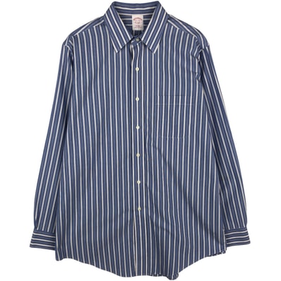 古着 ブルックスブラザーズ Brooks Brothers Est.1818 マルチストライプ 長袖 コットンストライプシャツ メンズM相当/rab181193