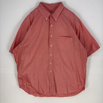 古着 ブルックスブラザーズ Brooks Brothers 半袖シャツ ボタンダウン 胸ポケット 1818 XL ピンク系 無地 メンズ