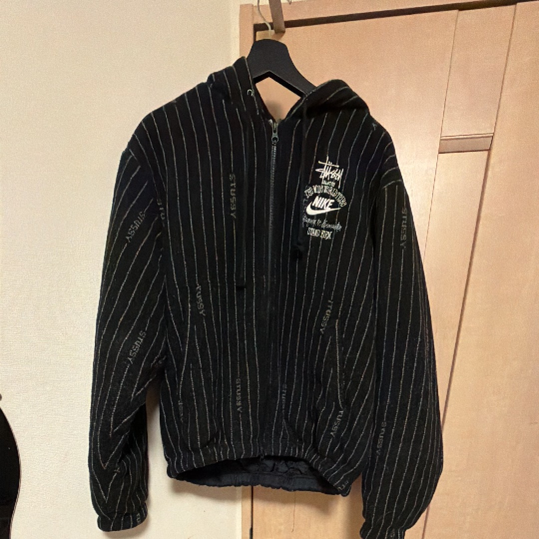 Stussy x Nike Striped Wool Jacket "Black"