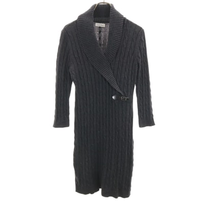 Calvin klein カルバンクライン 長袖 カシュクール ニット ワンピース グレー