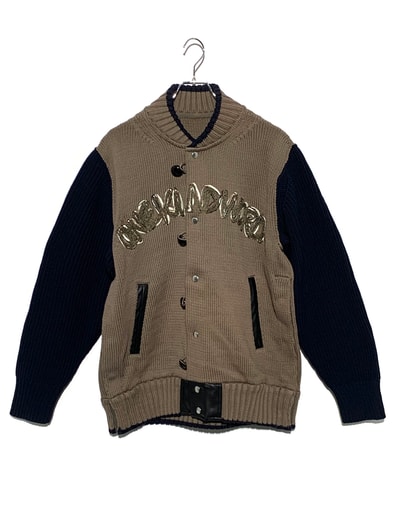 sacai 23SS Eric Haze Code Embroidery Knit Blouson Brown