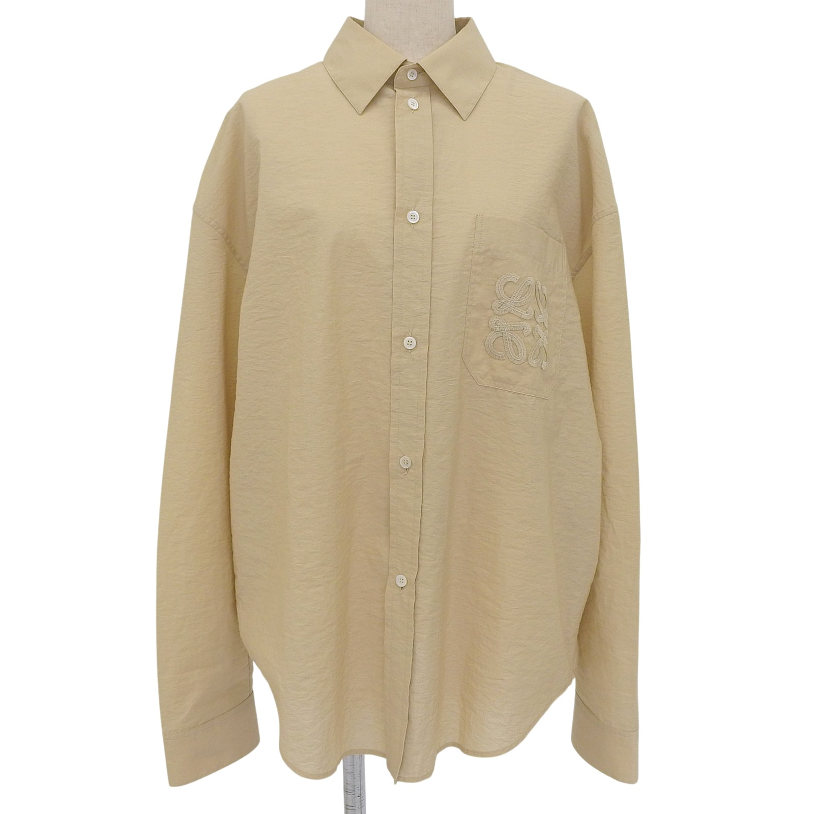 極美品 ロエベ×パウラズイビザ 長袖シャツ ベージュ 38 H616Y05X79