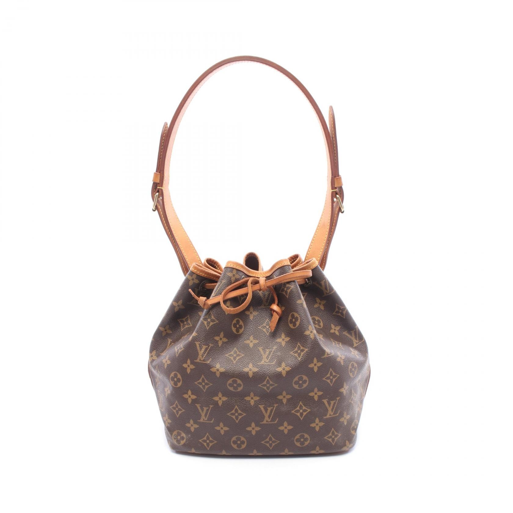 ルイ・ヴィトン LOUIS VUITTON プチノエ ショルダーバッグ バッグ PVCコーティングキャンバス レザー モノグラム レディース ブラウン系 M42226 【中古】