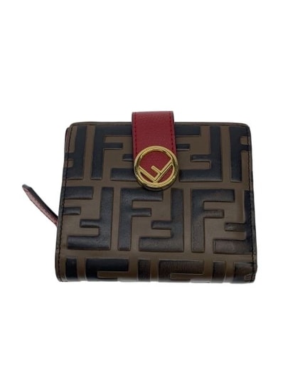 FENDI F is Fendi Bi-fold Wallet Leather "Red"