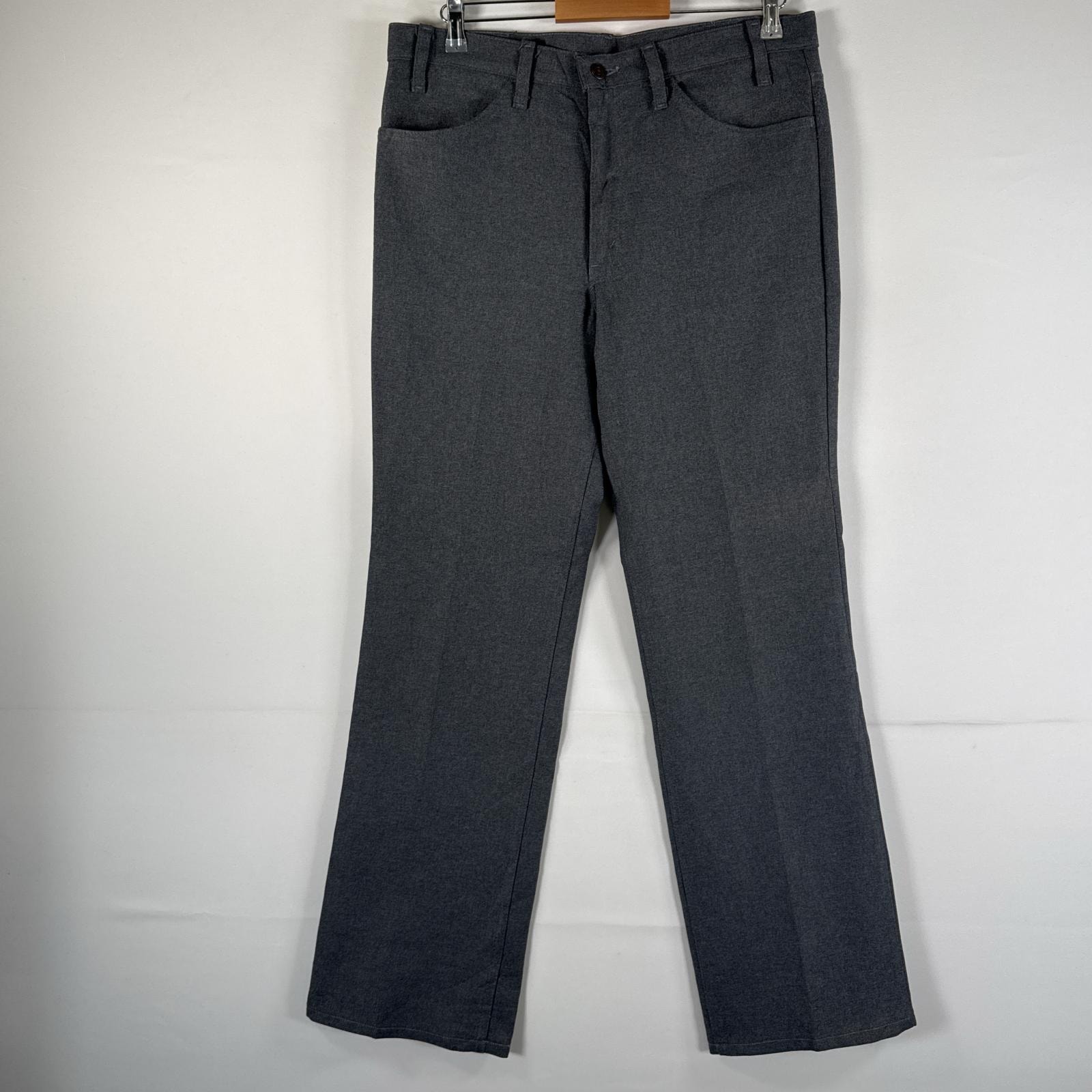 古着 90's/90年代 リーバイス Levi's USA製 スラックスパンツ ランチャーパンツ フレア ブーツカット ポリエステル w36 L36 グレー メンズ