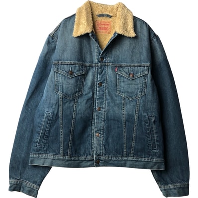 古着 00年代 リーバイス Levi's 71550-0439 ユーロモデル デニムボアジャケット メンズXL相当/eaa645701
