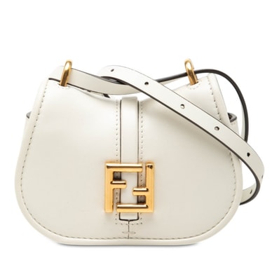フェンディ カモン ナノ 斜めかけ ショルダーバッグ ウエストバッグ 7AS219 ホワイト レザー レディース FENDI 【中古】