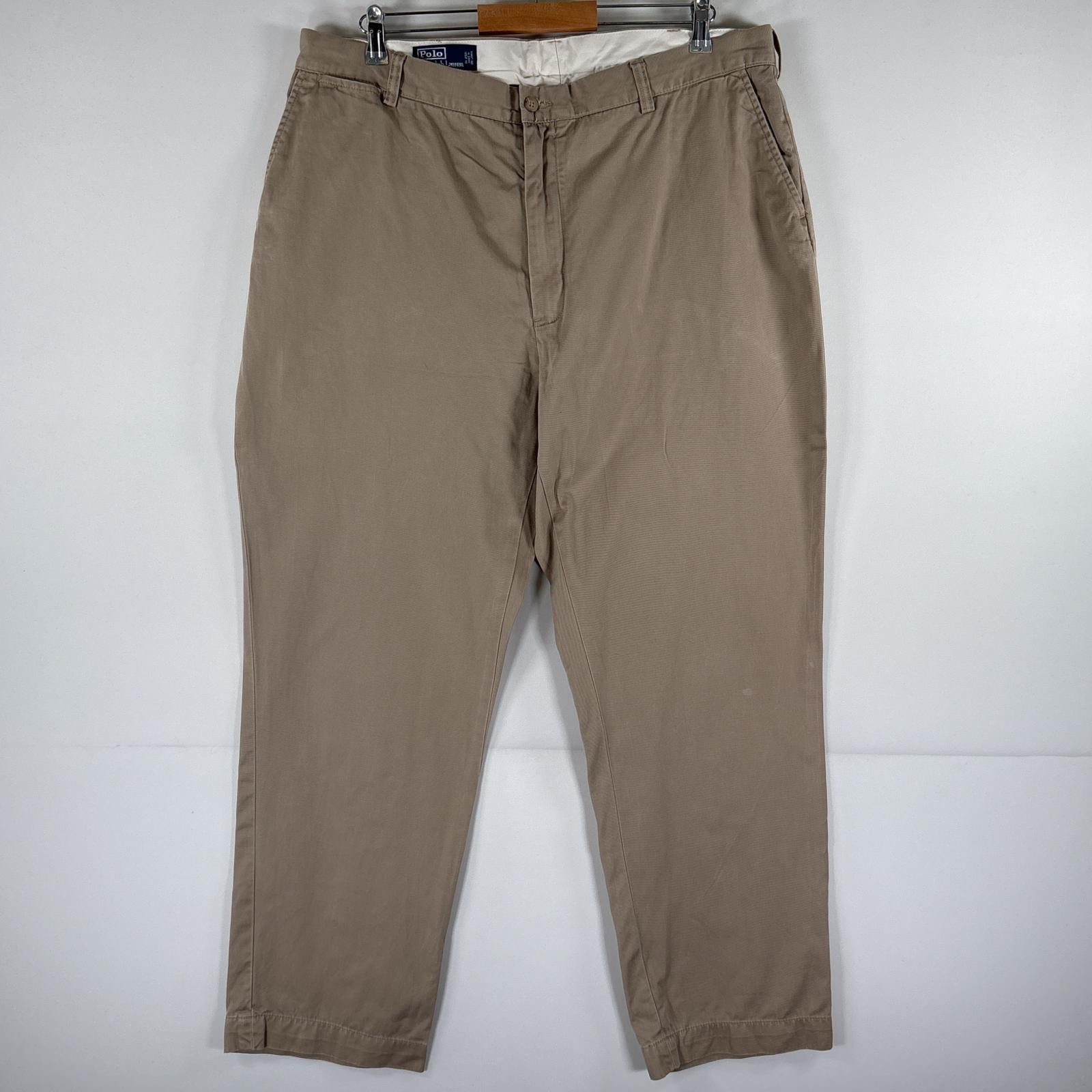 古着 ポロバイラルフローレン Polo by Ralph Lauren コットンパンツ ポロチノ テーパード 大きいサイズ w40 L32  ベージュ系 メンズ