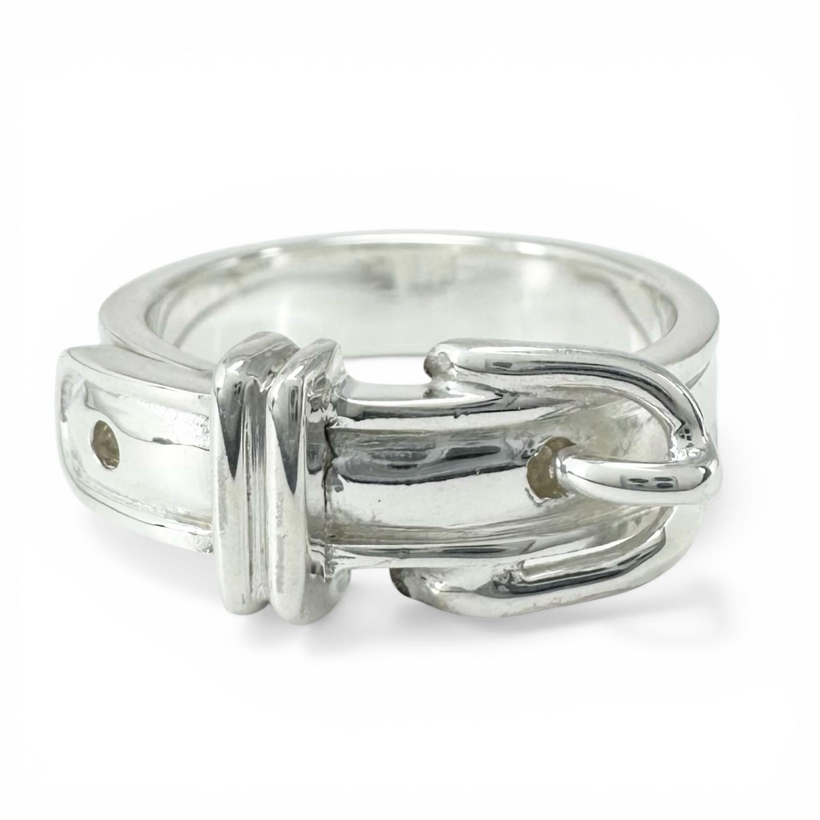 美品 エルメス リング・指輪 サンチュール シルバー レディース 10号サイズ相当