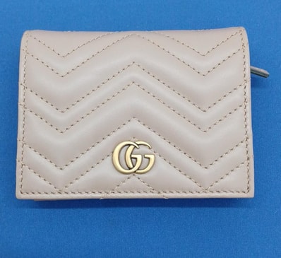 GUCCI GG Marmont Card Case Wallet "Light Pink"