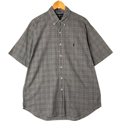 古着 ラルフローレン Ralph Lauren BLAKE 半袖 ボタンダウン チェックシャツ メンズL相当/eaa544772