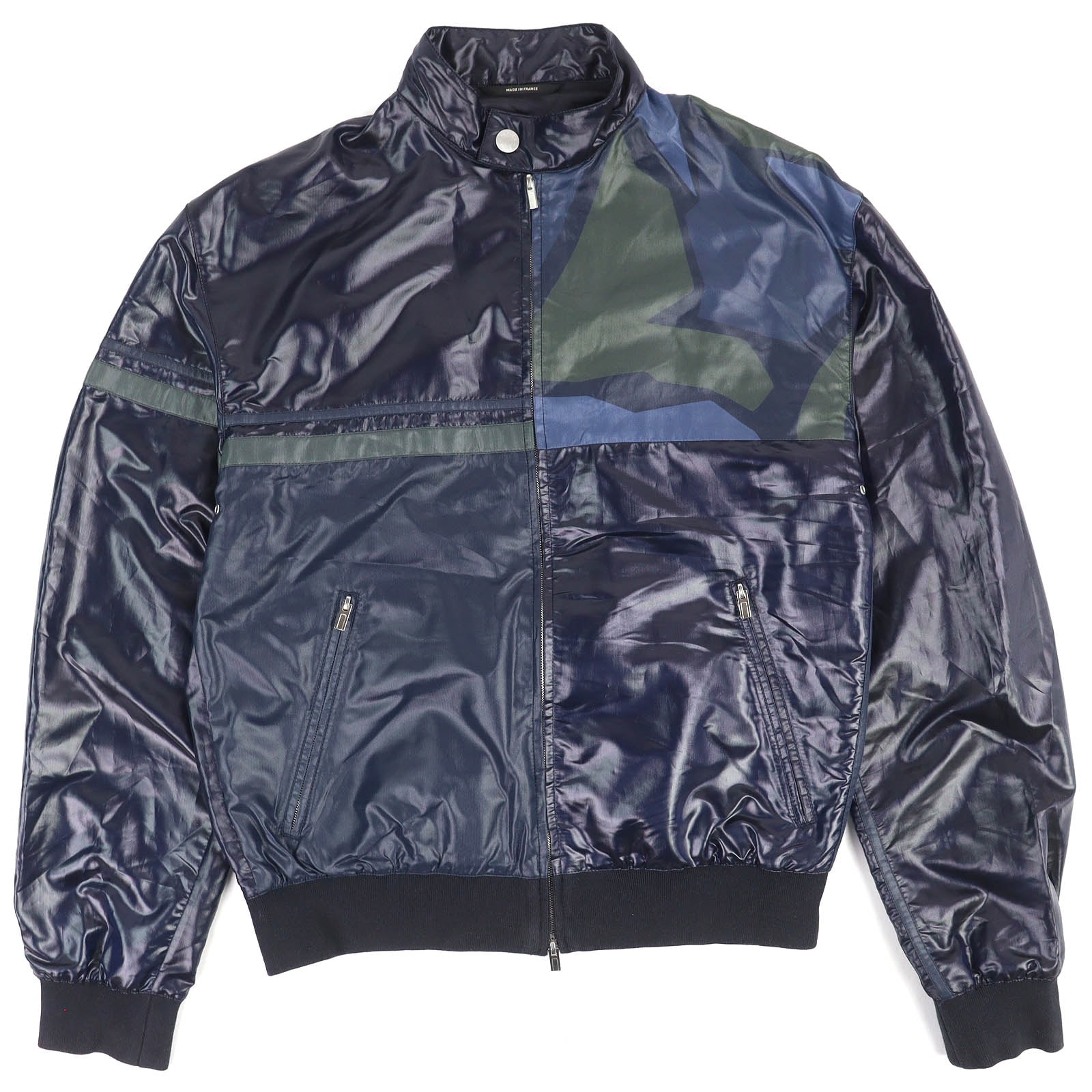 美品 エルメス セリエボタン ナイロンジャケット ネイビー メンズ 46