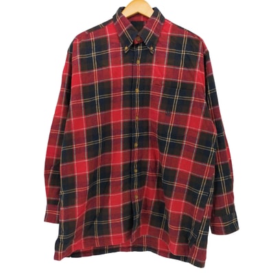 00S ワンポイント 刺繍 ポケット チェック L/S ネル シャツ【1142535805237】