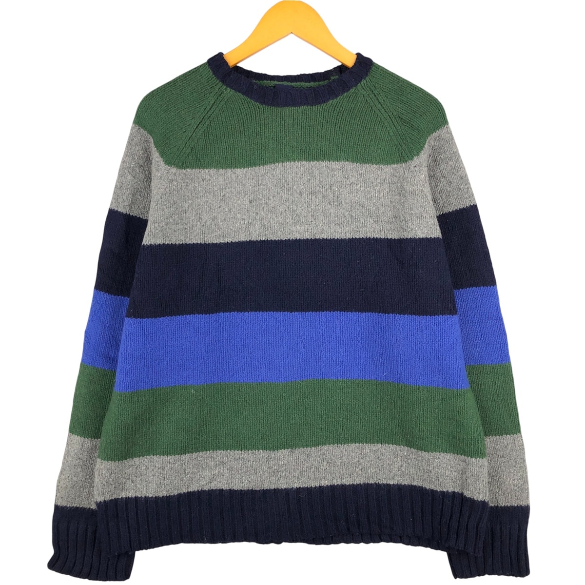 古着 00年代 ギャップ GAP マルチボーダー ラムウールニットセーター メンズL相当/eaa606502