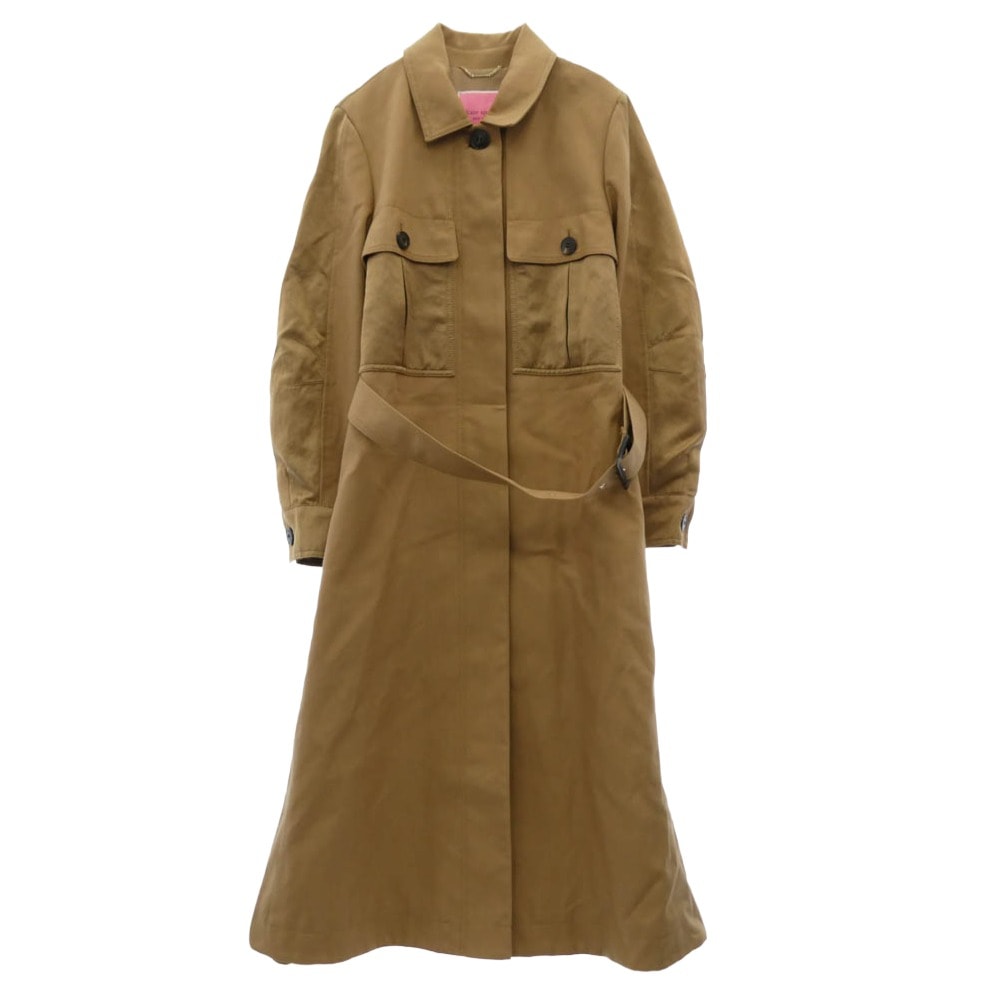 Kate Spade ケイトスペード コート NJMUB117 コレクションライン 素材切替 ロングコート カーキ系 6【中古】