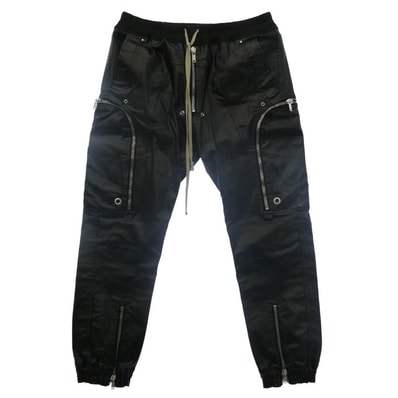 Rick Owens リックオウエンス 24AW RU02D6377-SCT SCT素材 BAUHAUS CARGO PANTS コーティング加工 バウハウス カーゴパンツ ブラック系 52【中古】